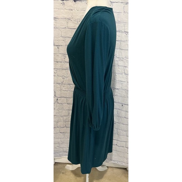 Old Navy Teal Long Sleeve Faux Wrap Dress Size Medium - Picture 3 of 6